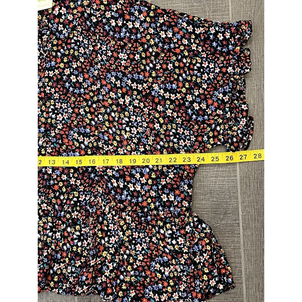 Maeve Anthropologie Mallory Ruffled Blouse Top Small Size Oversized Buttons - Picture 9 of 15